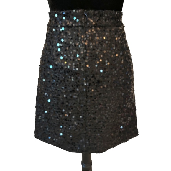 A-Line Black Sequin Skirt - Picture 5 of 7